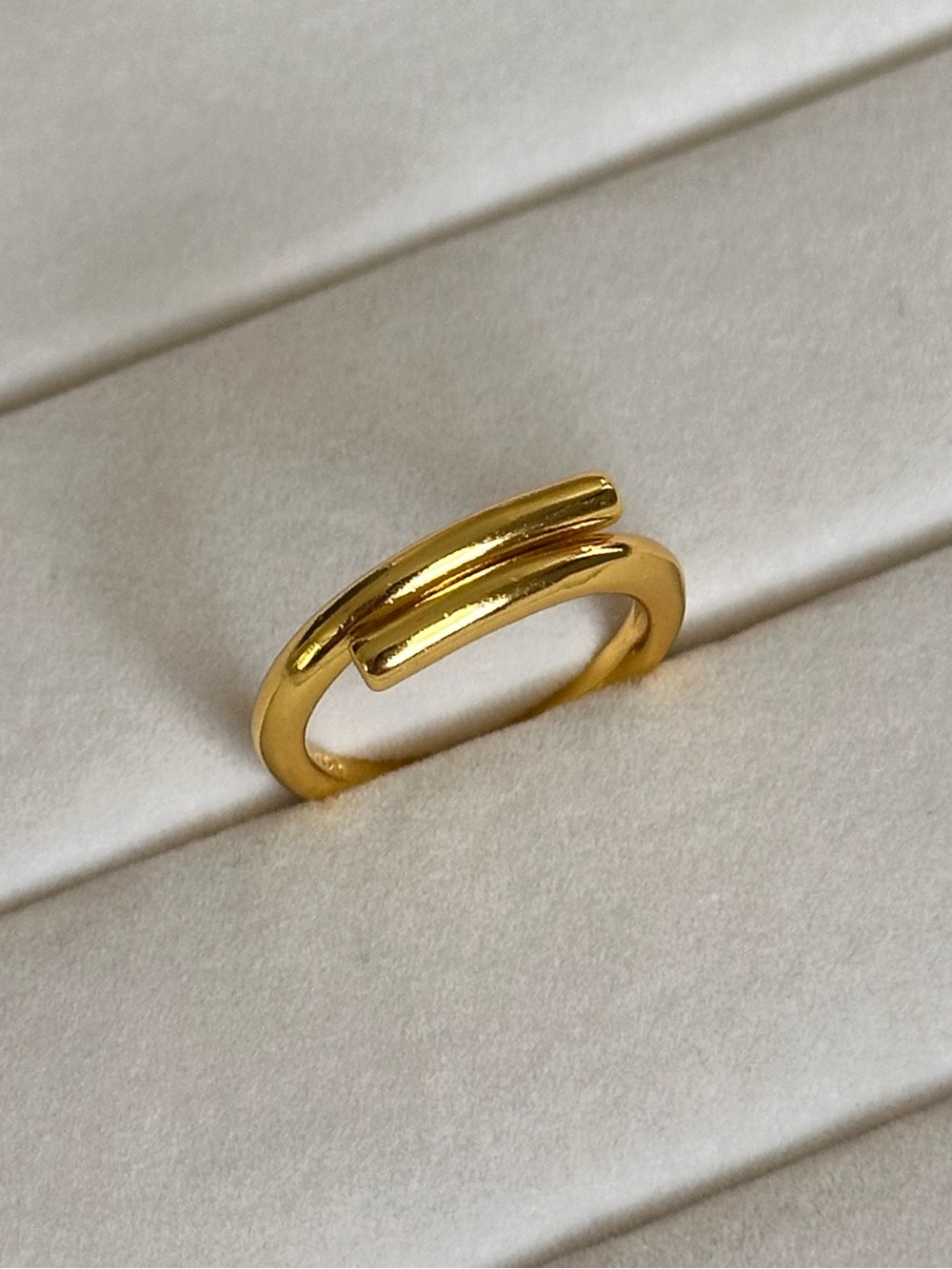 New! 925 Sterling Silver Gold Minimalist Open Bar Ring